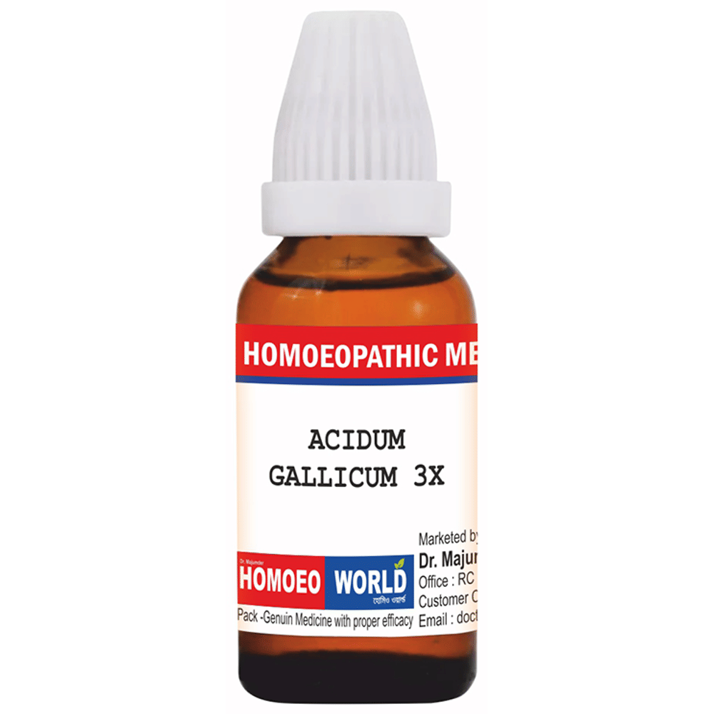Dr. Majumder Homeo World Acidum Gallicum Dilution (30ml Each) 3X combo pack of 6 bottles Dr. Majumder Homeo World Acidum Gallicum Dilution (30ml Each) 3X combo pack of 6 bottles