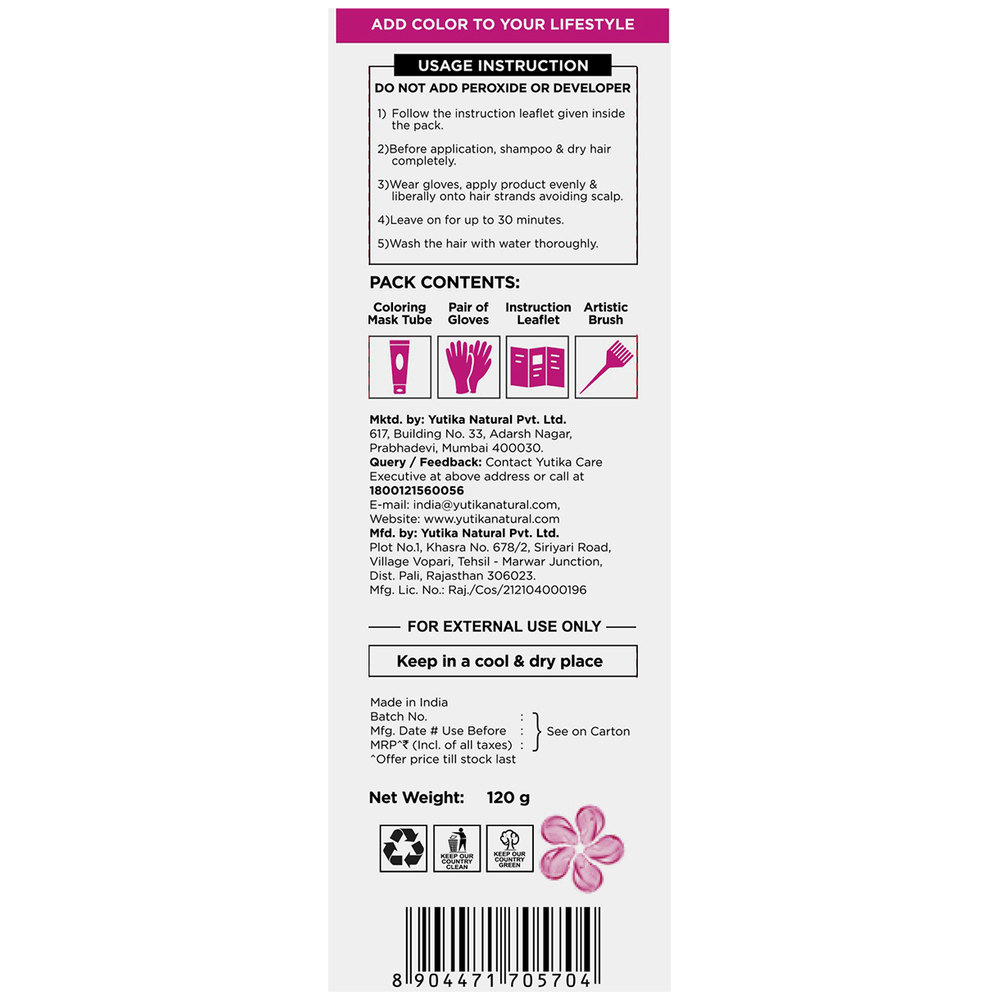 CosGlam Semi Permanent Hair Color | PPD & Ammonia free | Hot Pink tube of 120 gm Cream CosGlam Semi Permanent Hair Color | PPD & Ammonia free | Hot Pink tube of 120 gm Cream