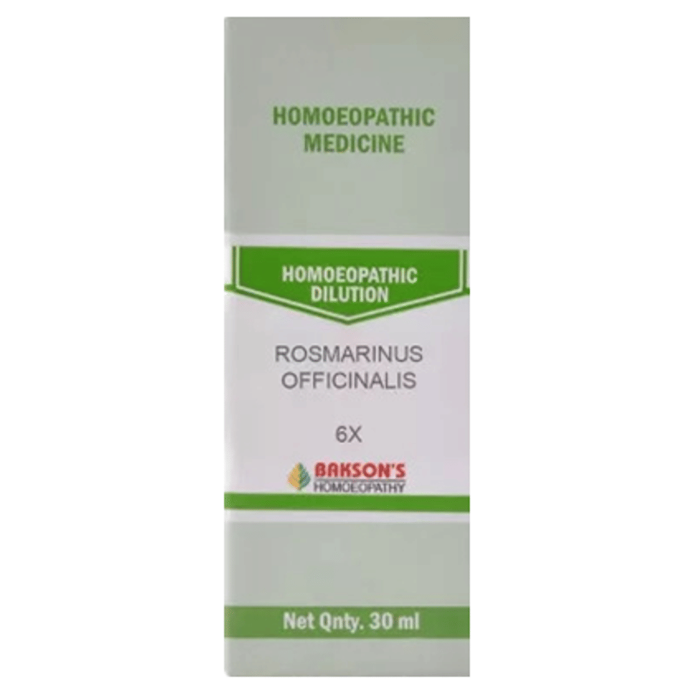 Bakson's Homeopathy Rosmarinus Officinalis Dilution 6X bottle of 30 ml Dilution
