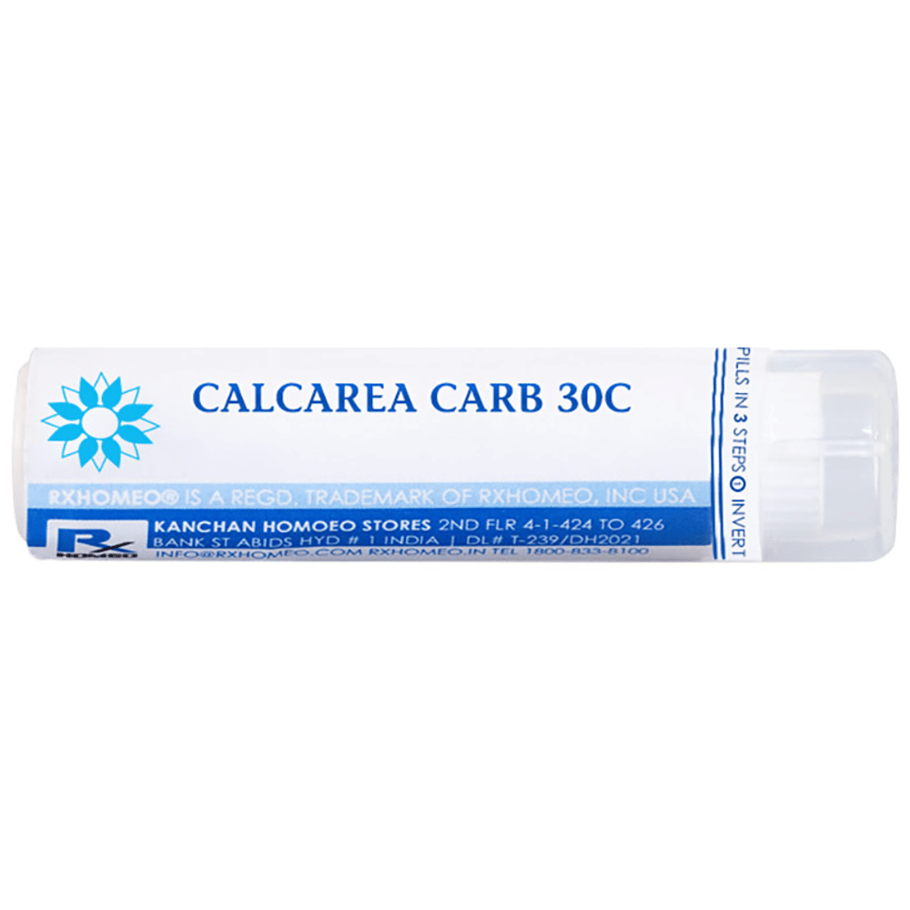 Rxhomeo Calcarea Carb 30C bottle of 250 pellets