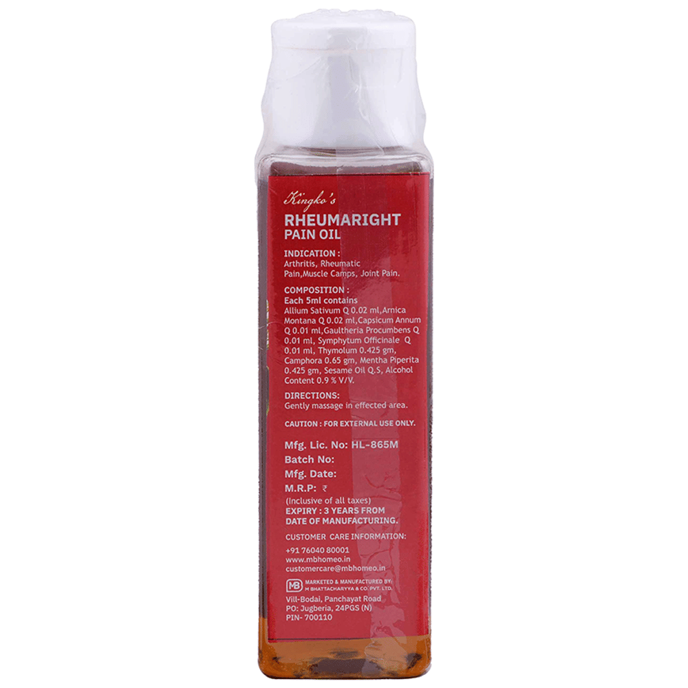 Kingko's Rhuemaright Pain Oil bottle of 100 ml Oil Kingko's Rhuemaright Pain Oil bottle of 100 ml Oil