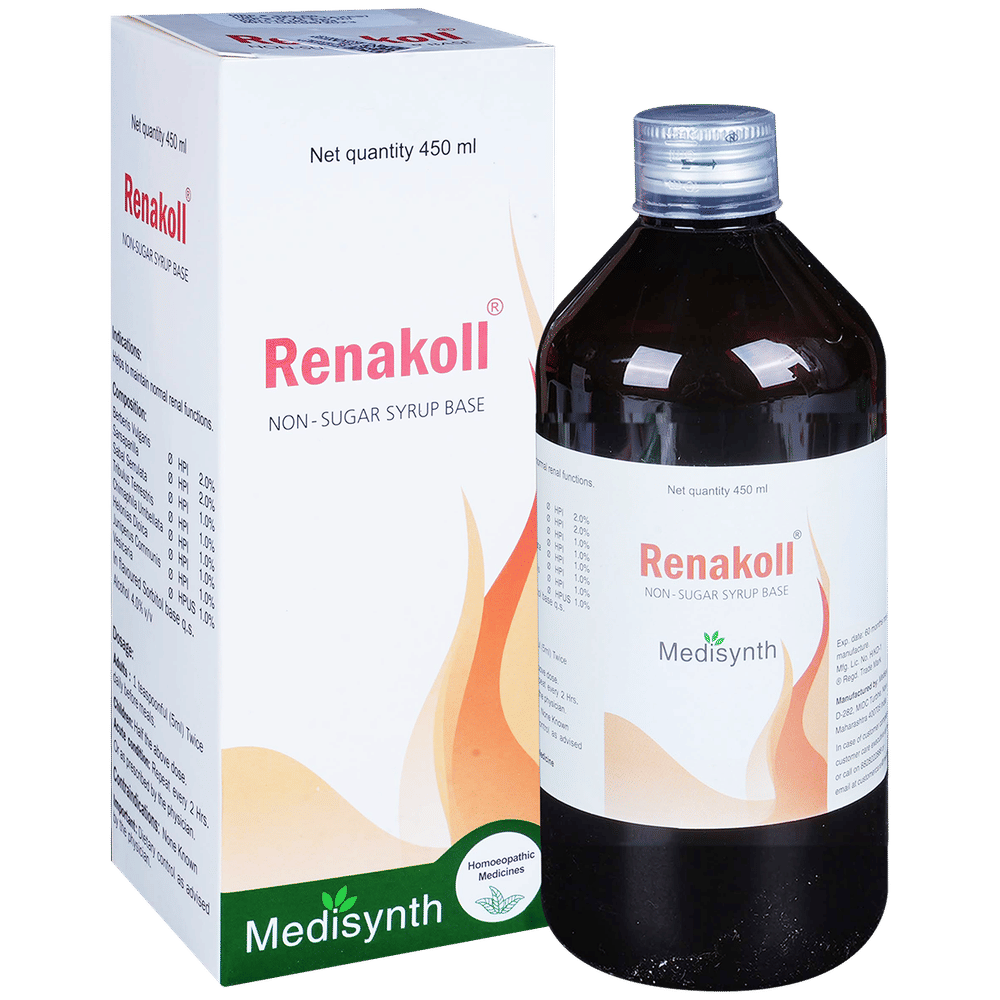Medisynth Renakoll Non-Sugar Syrup bottle of 450 ml Syrup