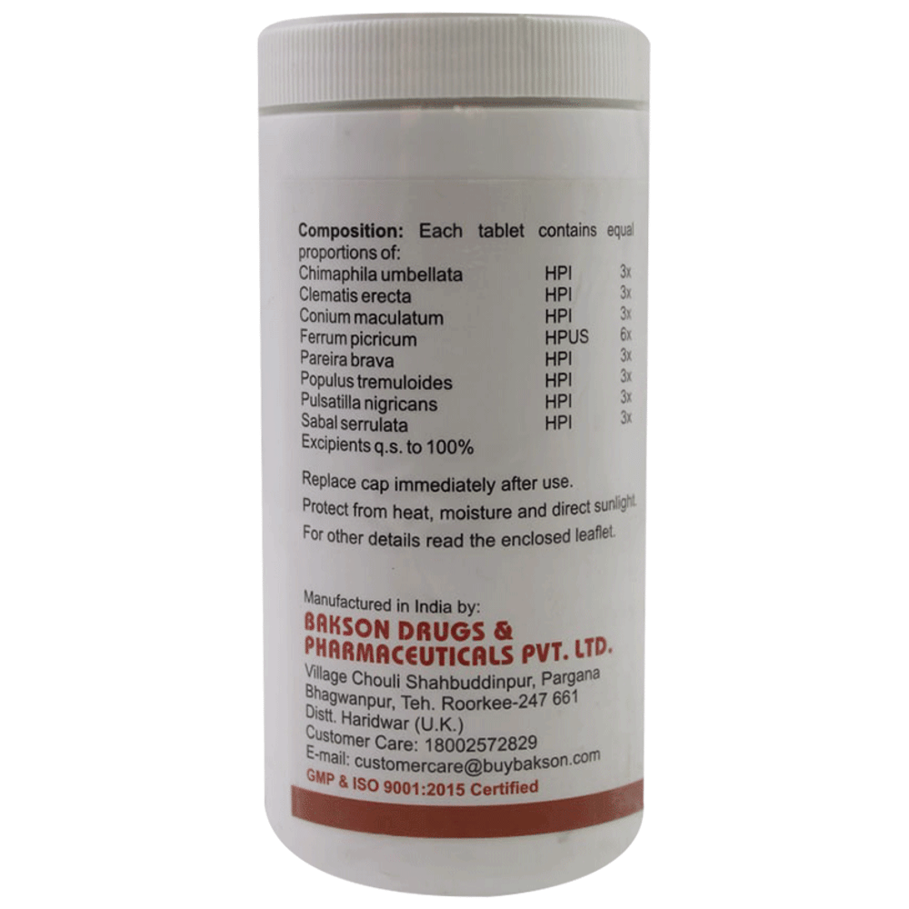 Bakson's Homeopathy Homoeopathic Formula P Tablet bottle of 200 tablets