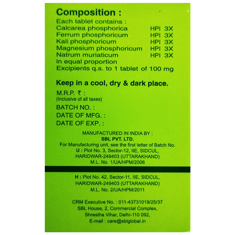 SBL Bio-Combination 16 Tablet bottle of 25 gm Biocombination Tablet