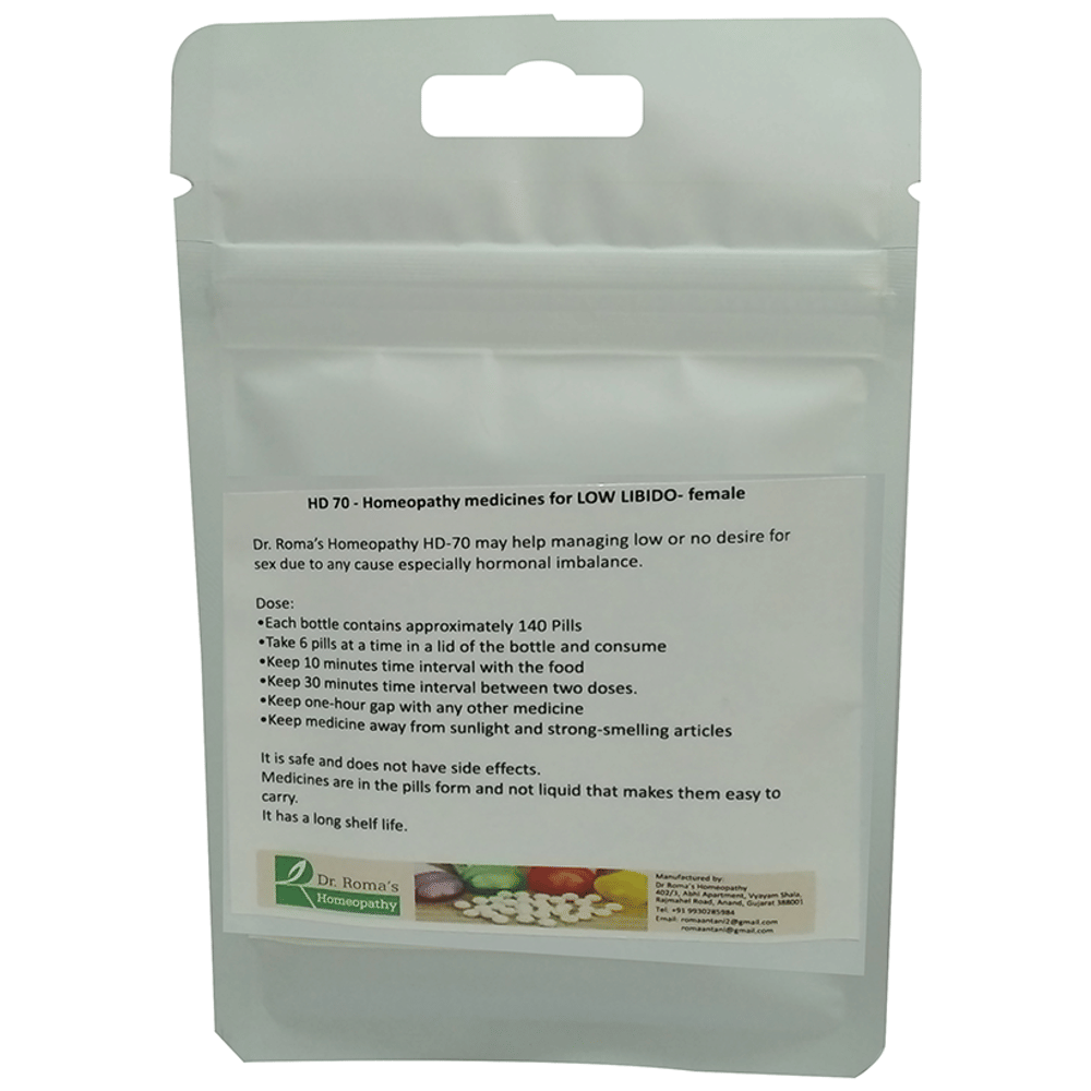 Dr. Romas Homeopathy HD-70 Low Libido Female, 2 Bottles of 2 Dram packet of 2 bottles