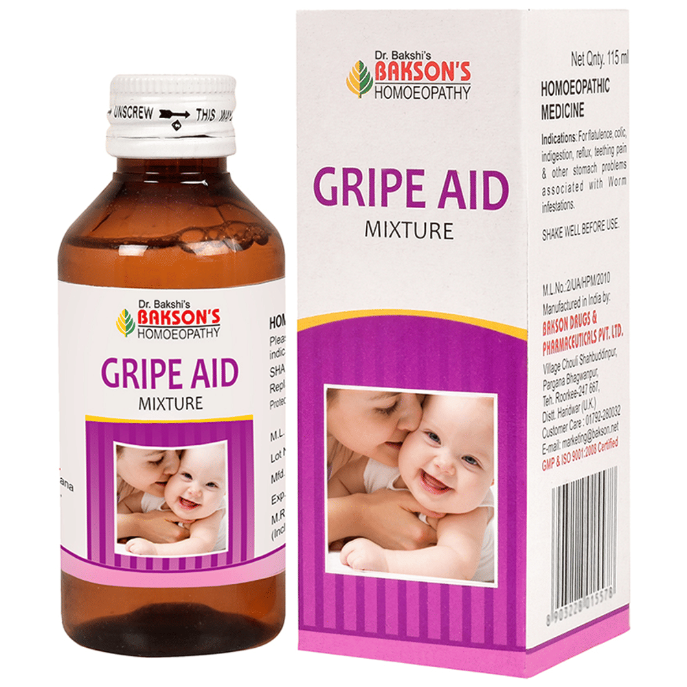 Bakson's Homeopathy Gripe Aid Mixture bottle of 115 ml Drop