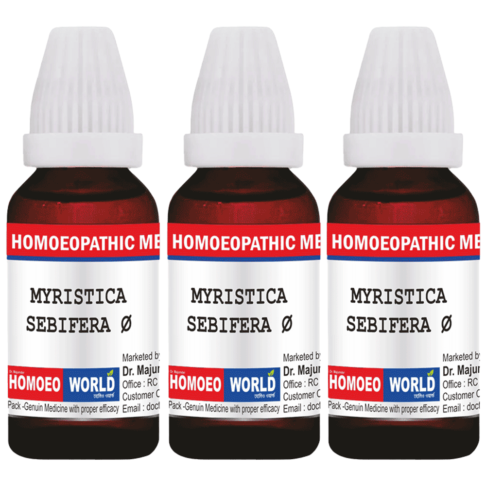 Dr. Majumder Homeo World Myristica Sebifera Mother Tincture (30ml Each) Q combo pack of 3 bottles
