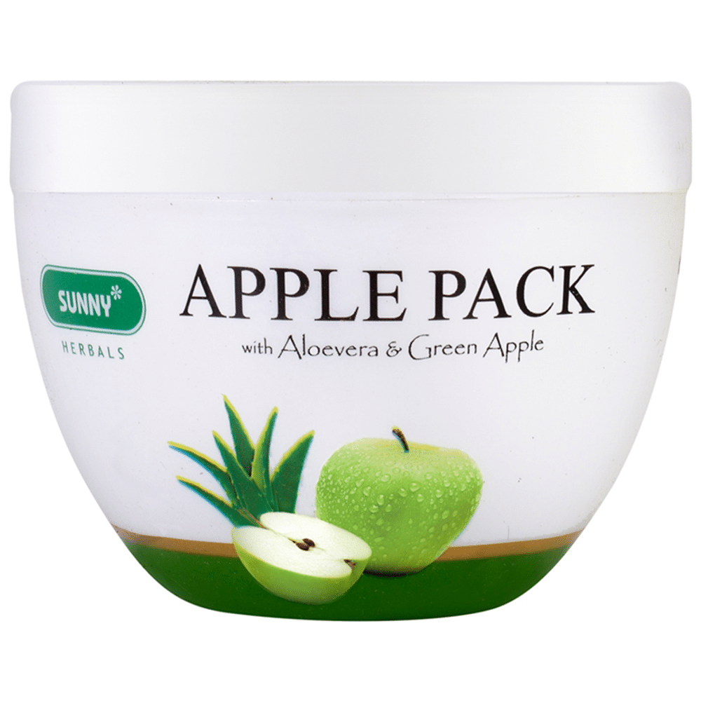 Sunny Herbals Apple Pack with Aloevera Almond Oil & Green Apple jar of 150 gm Face Pack