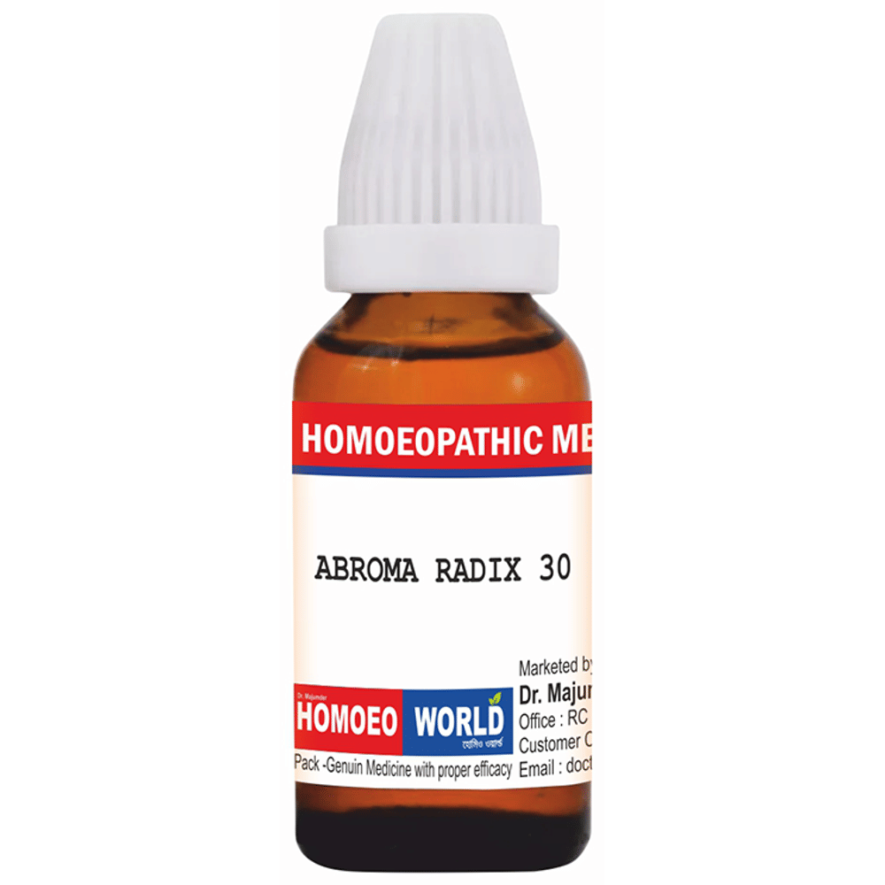Dr. Majumder Homeo World Abroma Radix Dilution (30 ml Each) 30 CH box of 1 Bottle