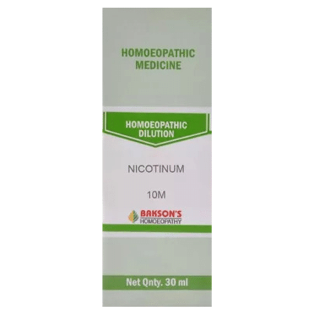 Bakson's Homeopathy  Nicotinum Dilution 10M bottle of 30 ml Dilution