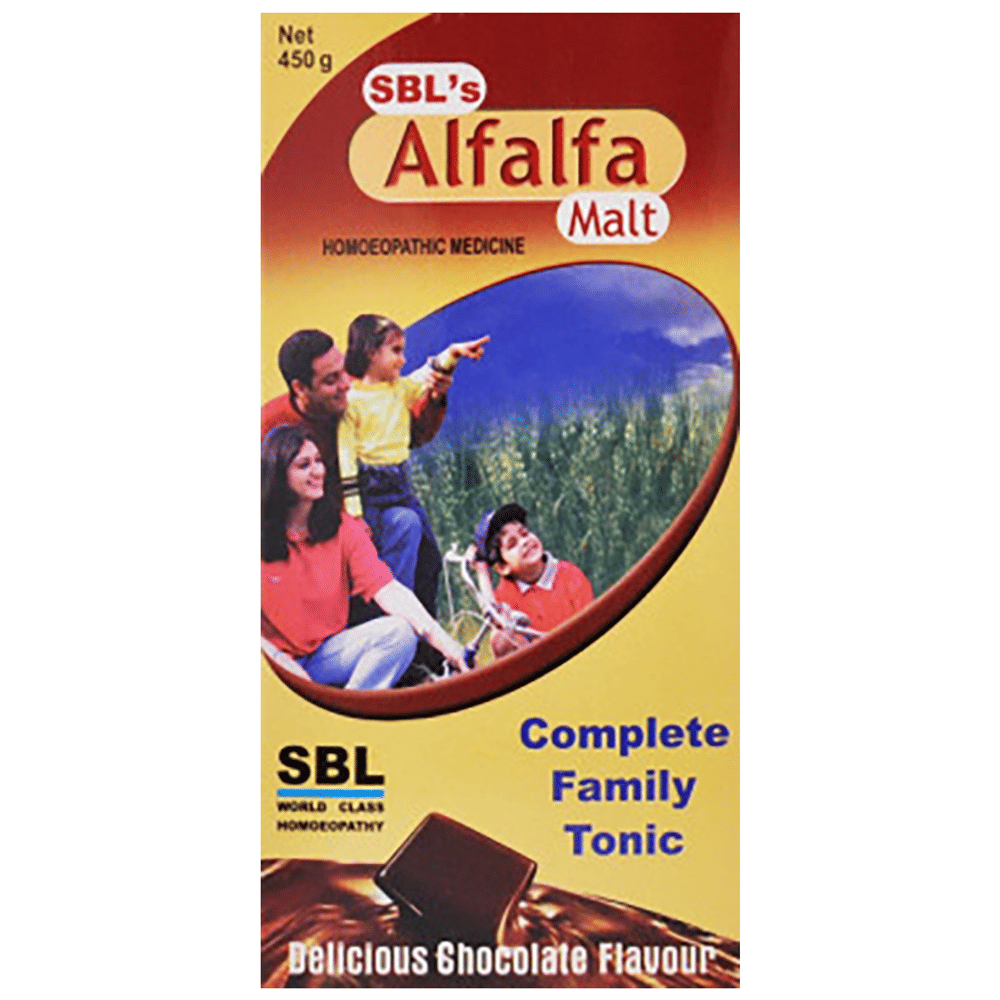 SBL Alfalfa Malt Energy Stimulant Delicious Chocolate jar of 450 gm Paste