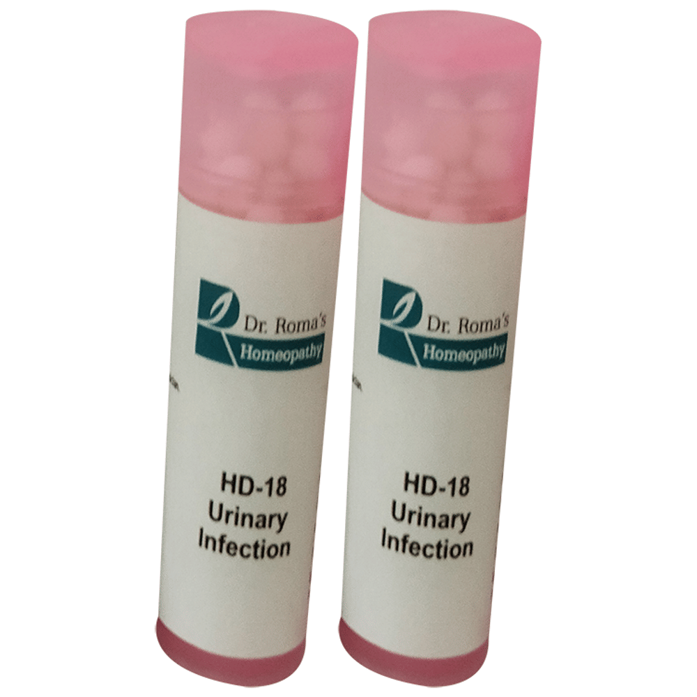 Dr. Romas Homeopathy HD-18 Urinary Infection, 2 Bottles of 2 Dram packet of 2 bottles