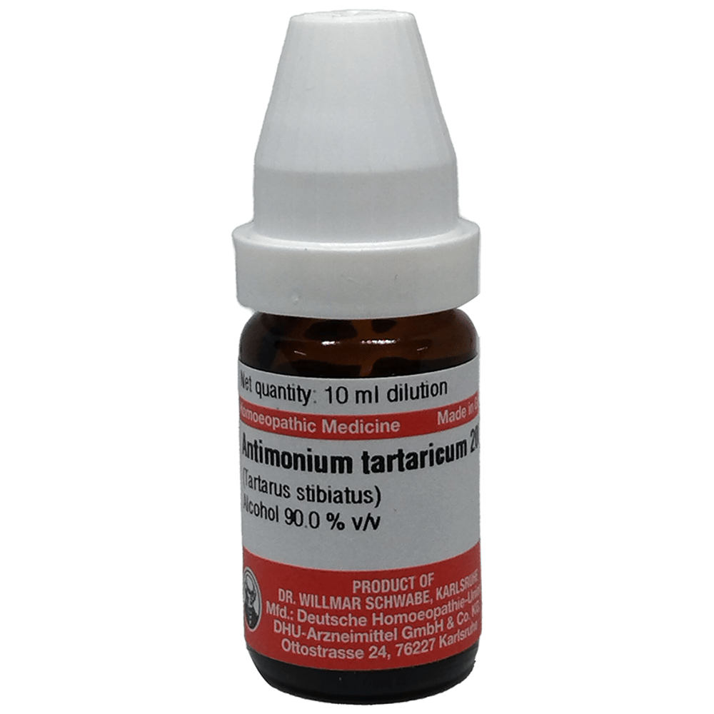 Dr Willmar Schwabe Germany Antimonium Tartaricum Dilution 200 bottle of 10 ml Dilution