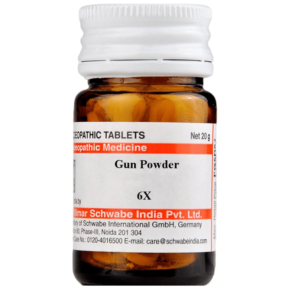 Dr Willmar Schwabe India Gun Powder Trituration Tablet 6X bottle of 20 gm Trituration Tablet