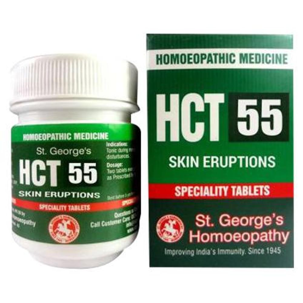 St. George’s HCT 55 Skin Eruptions Tablet bottle of 30 gm Tablet St. George’s HCT 55 Skin Eruptions Tablet bottle of 30 gm Tablet
