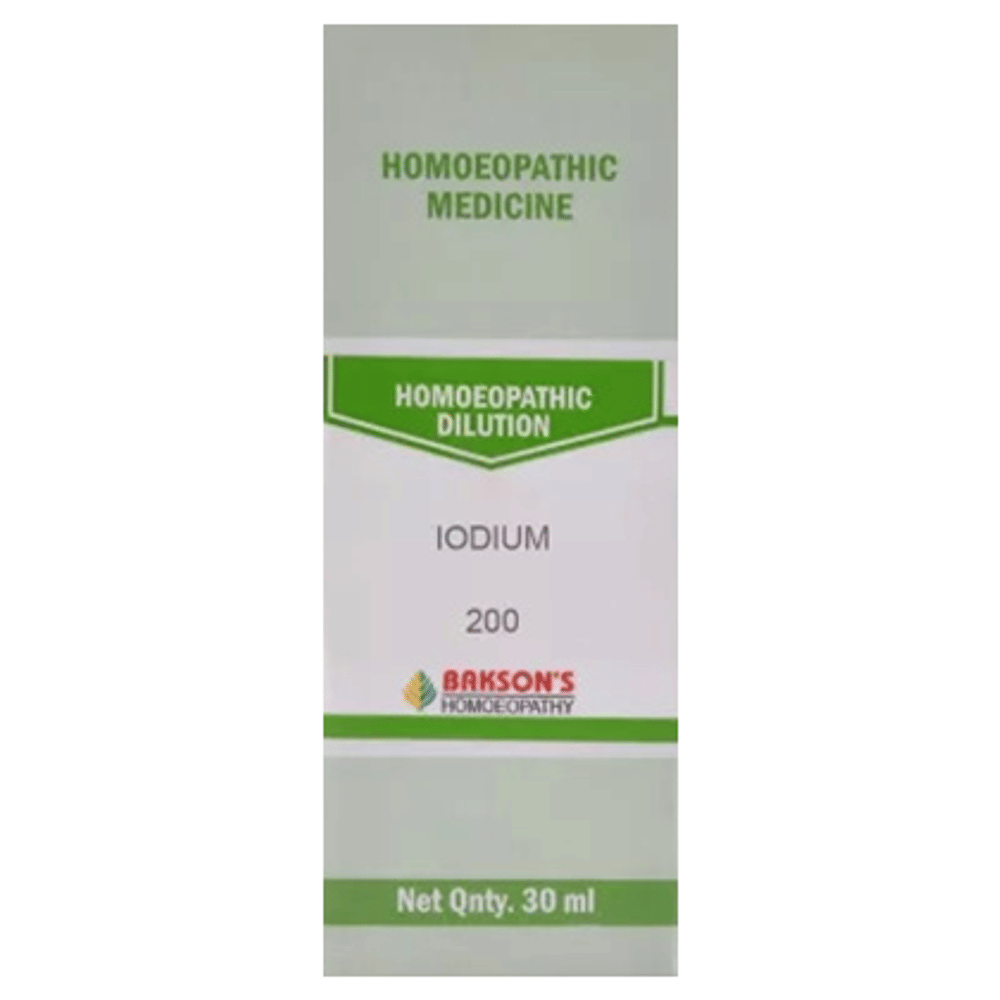 Bakson's Homeopathy Iodium Dilution 200 bottle of 30 ml Dilution