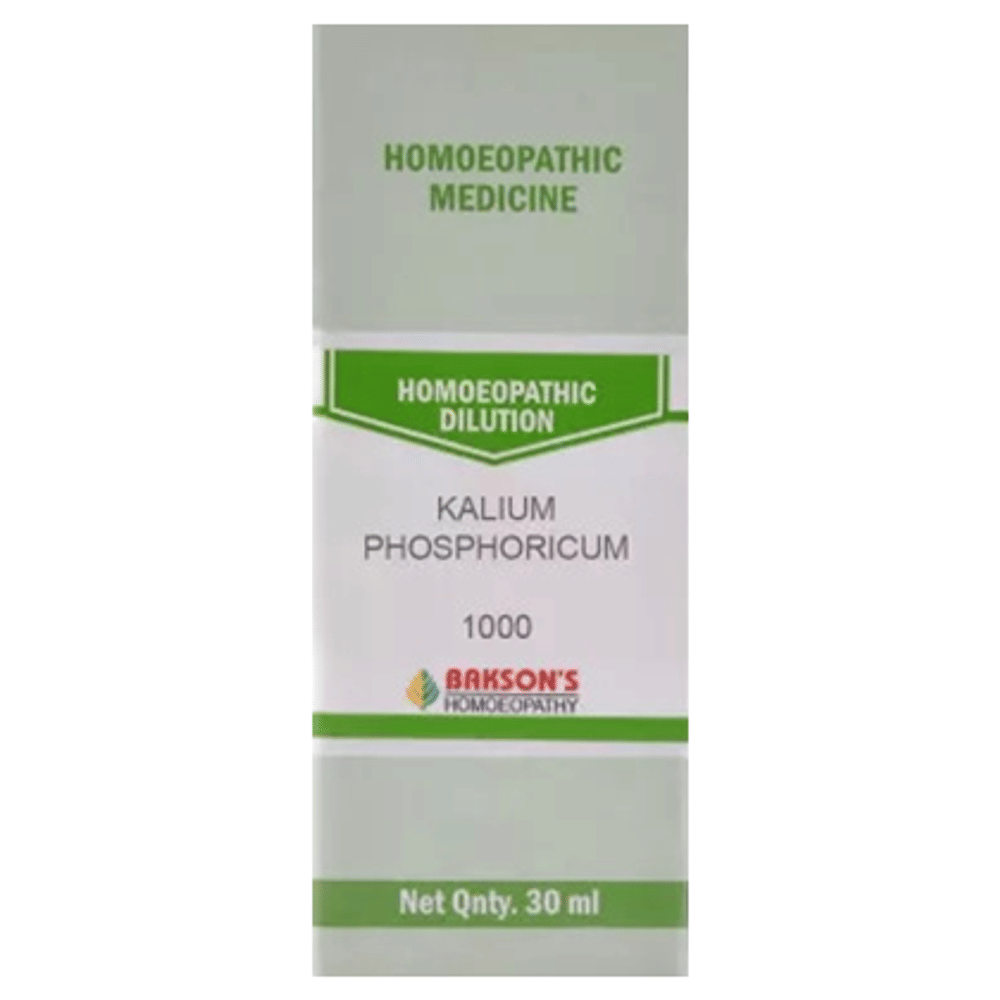 Bakson's Homeopathy Kalium Phosphoricum Dilution 1000 CH bottle of 30 ml Dilution
