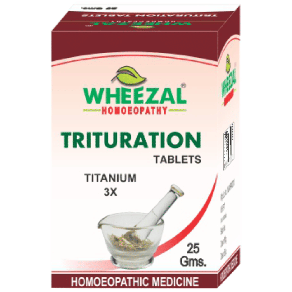 Wheezal Titanium Trituration Tablet 3X bottle of 25 gm Trituration Tablet