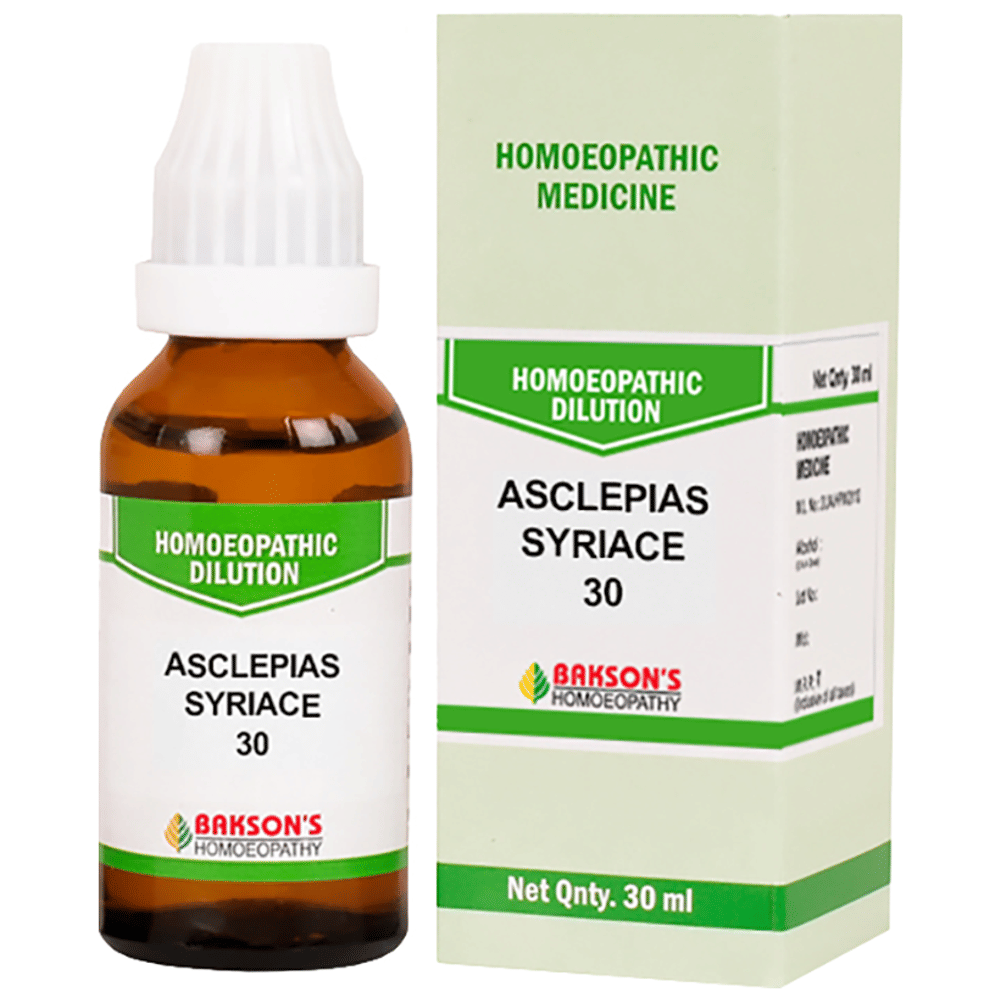 Bakson's Homeopathy Asclepias Syriac Dilution 30 bottle of 30 ml Dilution