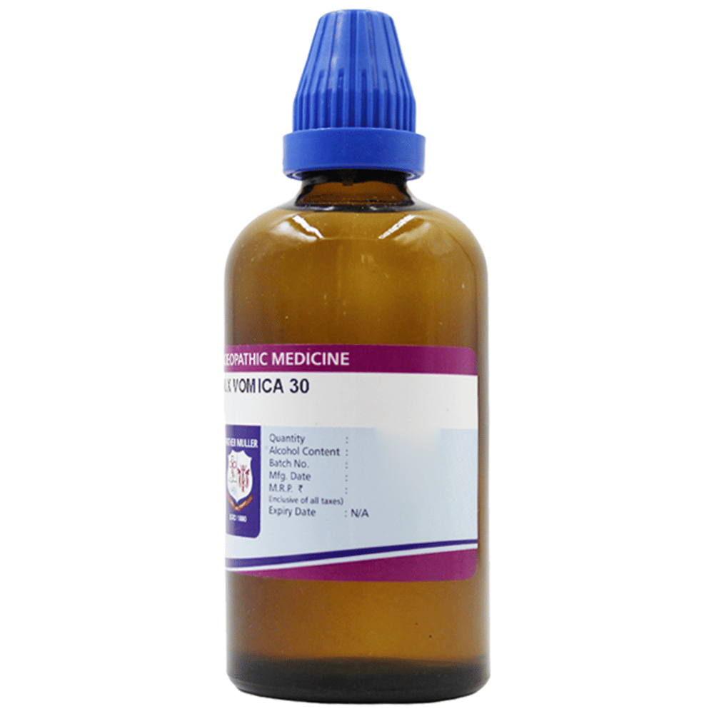 Father Muller Nux Vomica Drop 30C bottle of 100 ml Oral Drops Father Muller Nux Vomica Drop 30C bottle of 100 ml Oral Drops