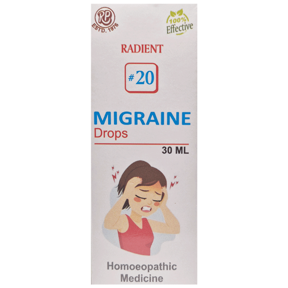 Radient #20 Migraine Drops bottle of 30 ml Oral Drops