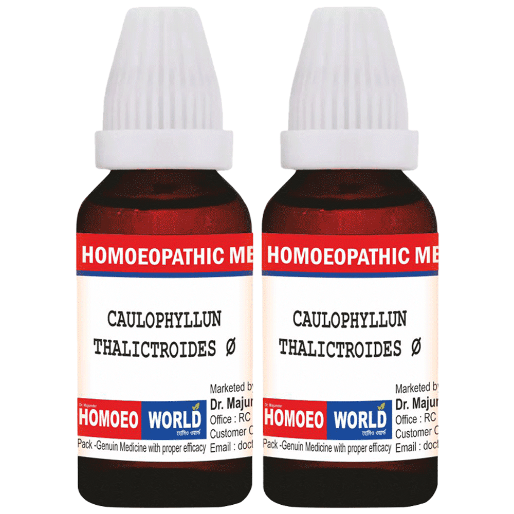 Dr. Majumder Homeo World Caulophyllum Thalictroides Mother Tincture (30ml Each) Q combo pack of 2 bottles