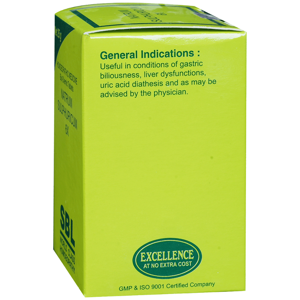 SBL Natrum Sulphurica Biochemic Tablet 6X bottle of 25 gm Biochemic Tablet