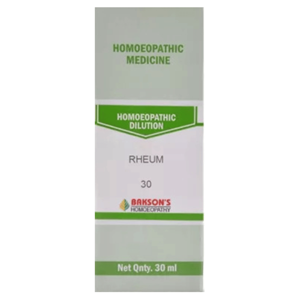 Bakson's Homeopathy Rheum  Dilution 30 bottle of 30 ml Dilution