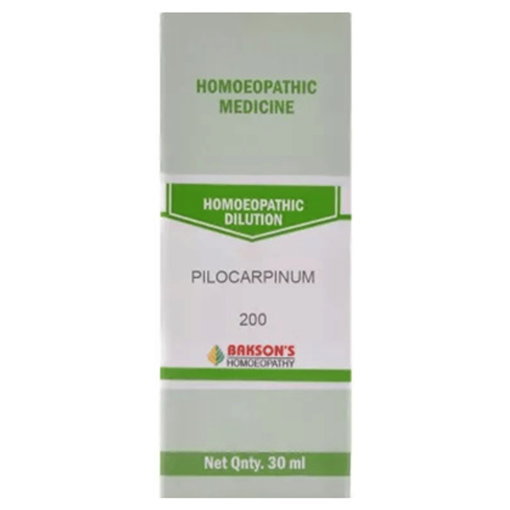 Bakson's Homeopathy Pilocarpinum Dilution 200 bottle of 30 ml Dilution Bakson's Homeopathy Pilocarpinum Dilution 200 bottle of 30 ml Dilution