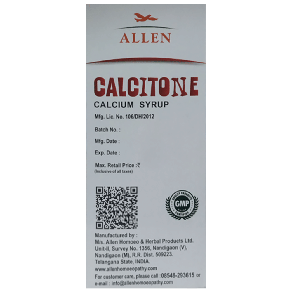 Allen Calcitone Calcium Syrup bottle of 500 ml Syrup Allen Calcitone Calcium Syrup bottle of 500 ml Syrup