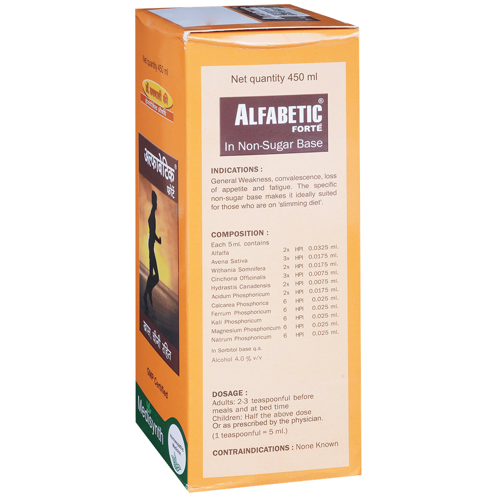 Medisynth Alfabetic Forte Tonic bottle of 450 ml Tonic
