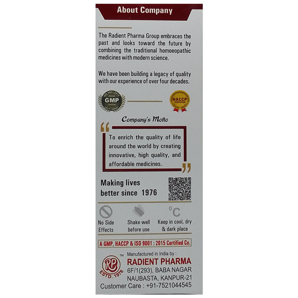 Radient #130 Prolapsus Uterus Drops bottle of 30 ml Oral Drops