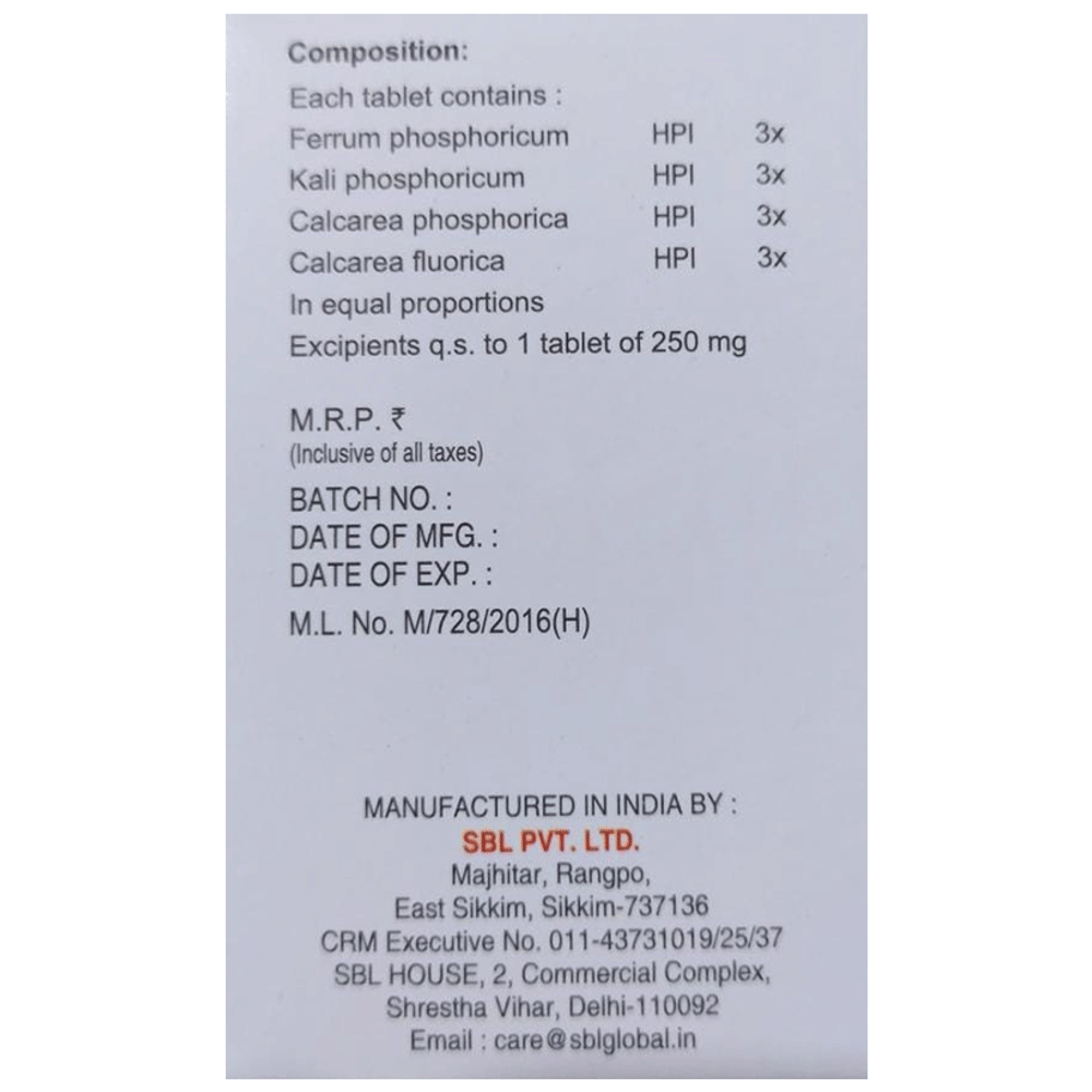 SBL Fe-min Tablet bottle of 25 gm Tablet