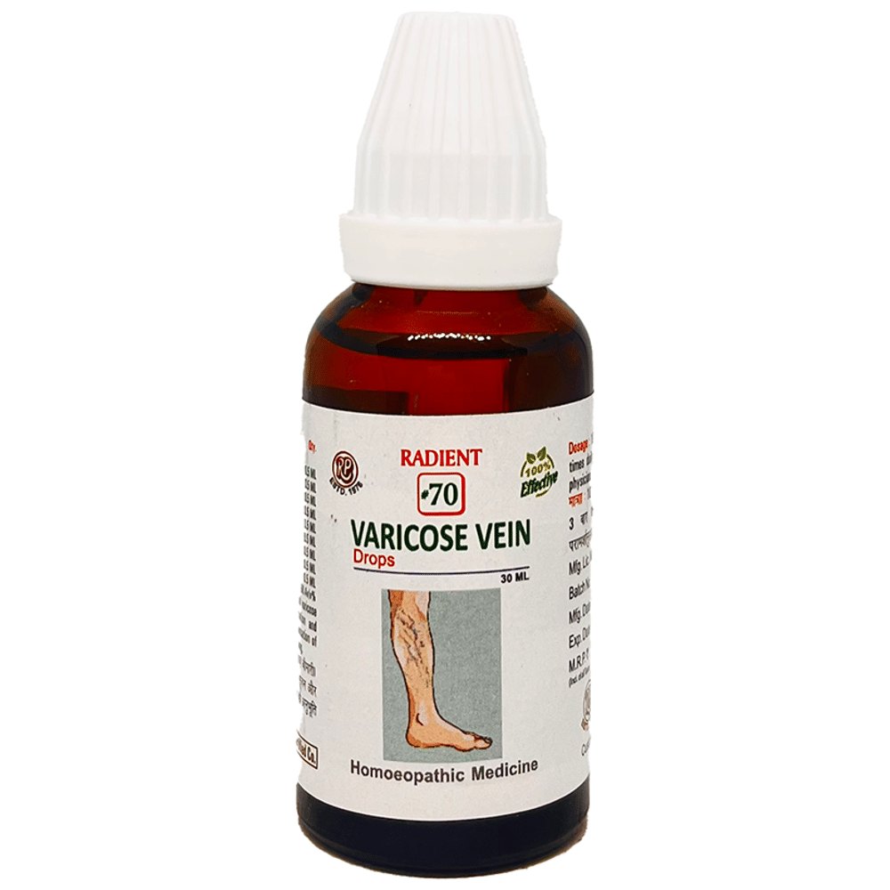 Radient #70 Varicose Vein Drops bottle of 30 ml Oral Drops