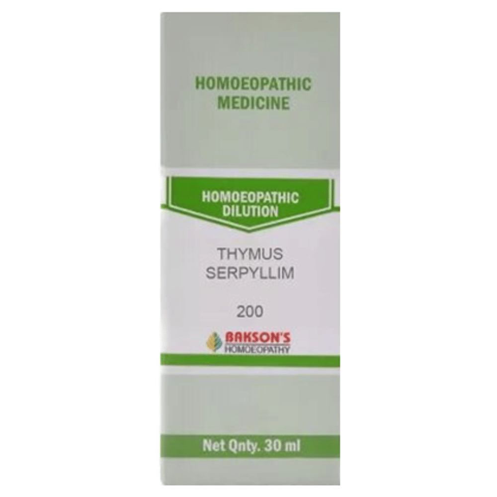 Bakson's Homeopathy Thymus Serpyllum Dilution 200 bottle of 30 ml Dilution