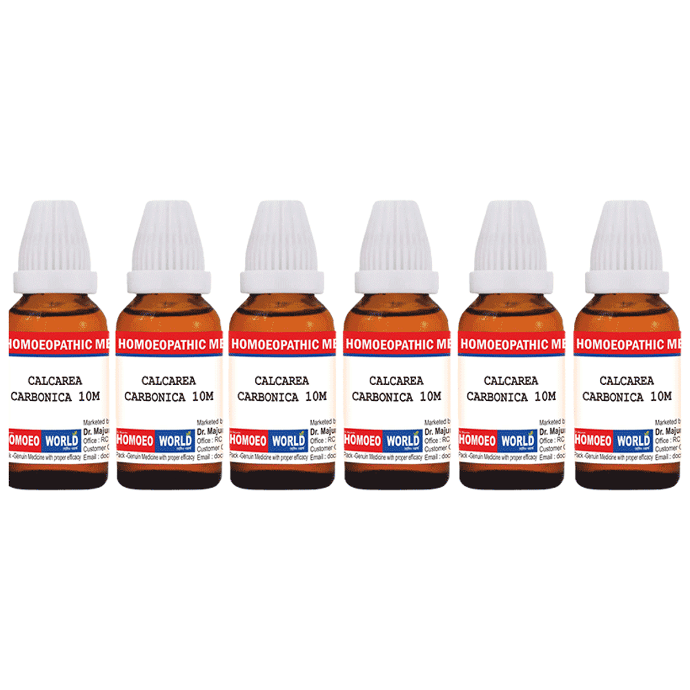 Dr. Majumder Homeo World Calcarea Carbonica Dilution (30ml Each) 10M combo pack of 6 Packs