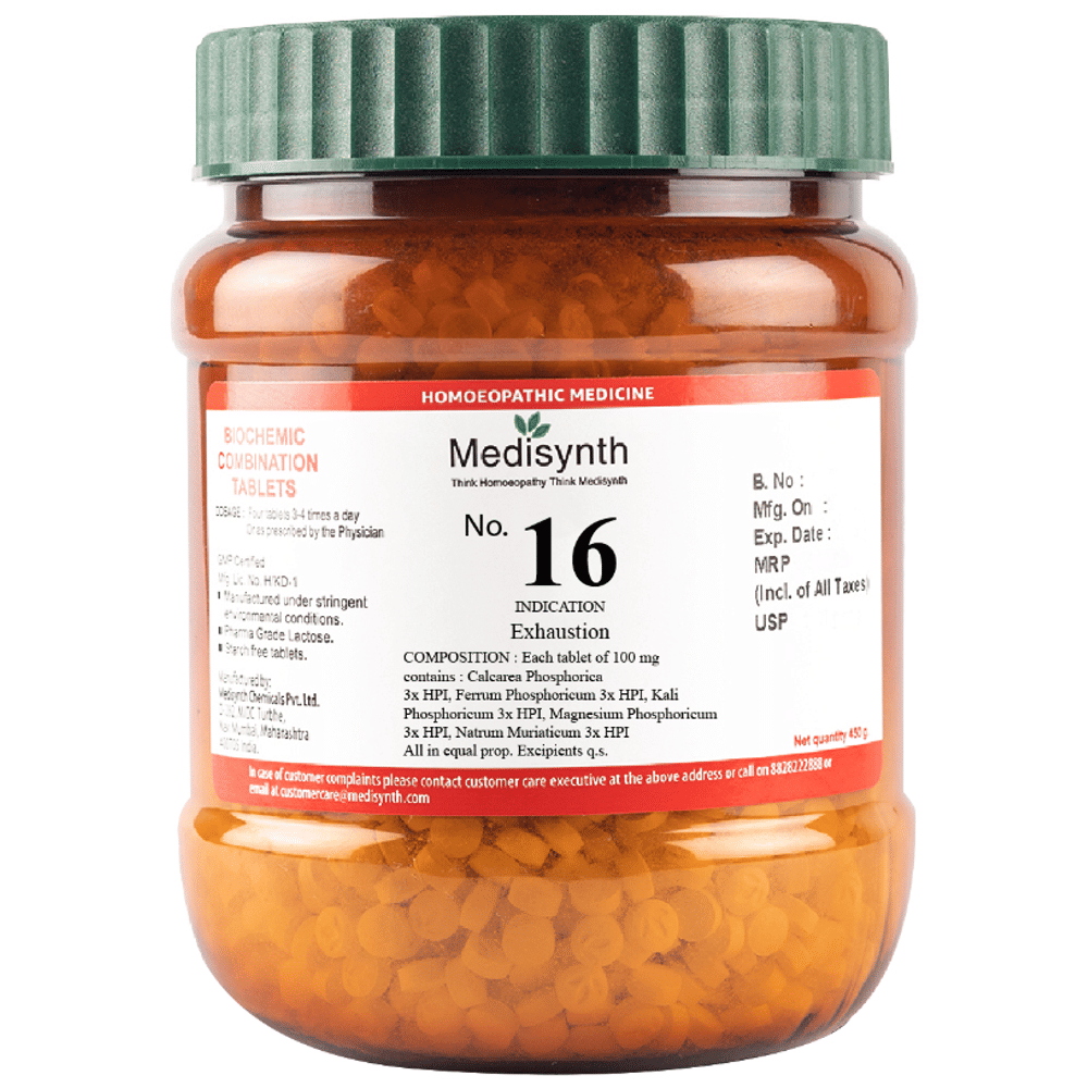 Medisynth Bio-Chemic Combination No.16 Exhaustion bottle of 450 gm Biocombination Tablet