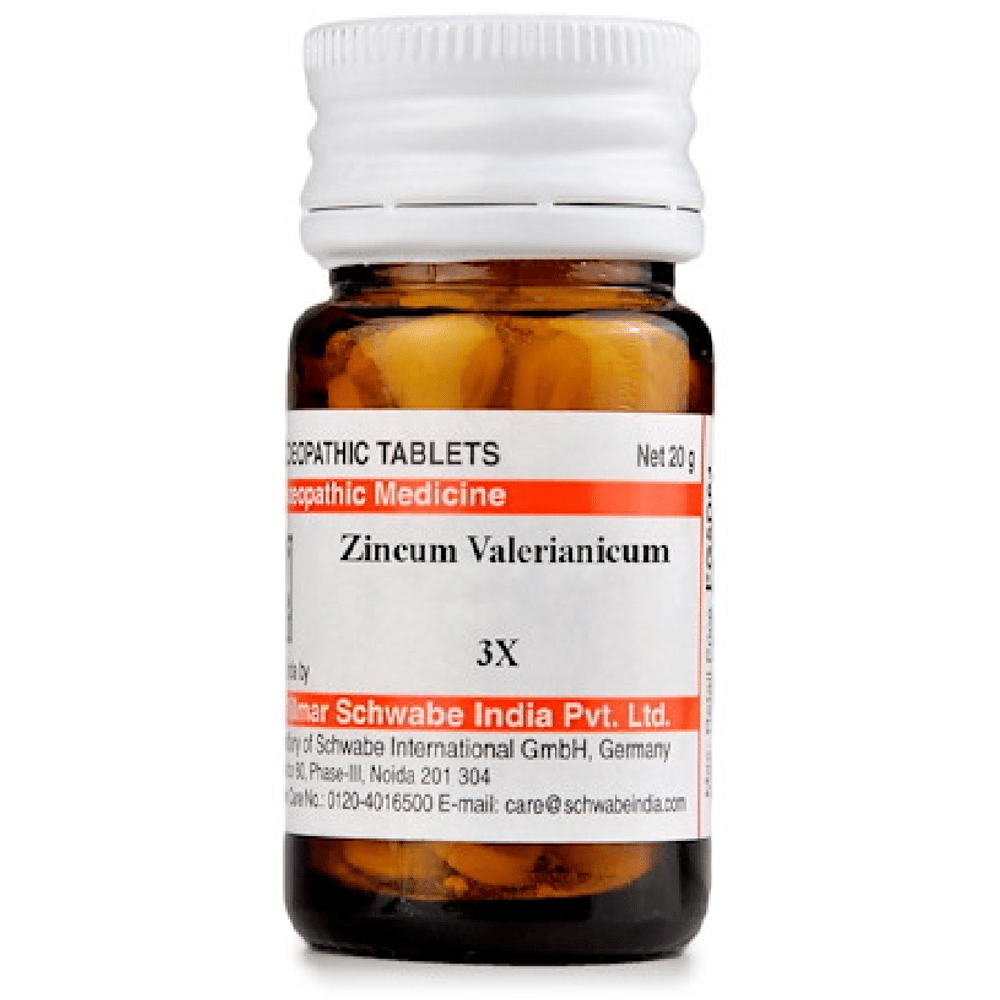 Dr Willmar Schwabe India Zincum Valerianicum Trituration Tablet 3X bottle of 20 gm Trituration Tablet Dr Willmar Schwabe India Zincum Valerianicum Trituration Tablet 3X bottle of 20 gm Trituration Tablet