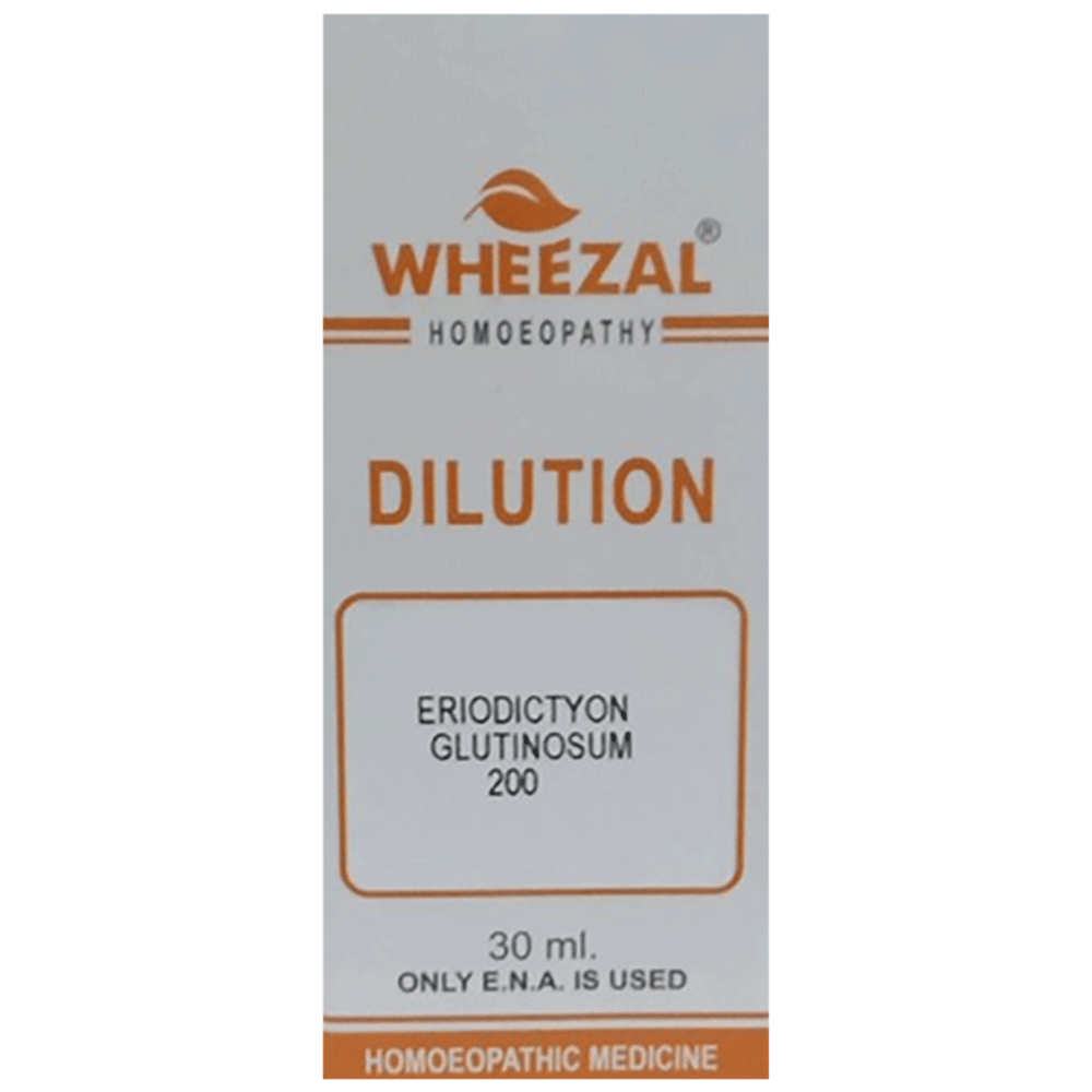 Wheezal Eriodictyon Glutinosum Dilution 200 bottle of 30 ml Dilution