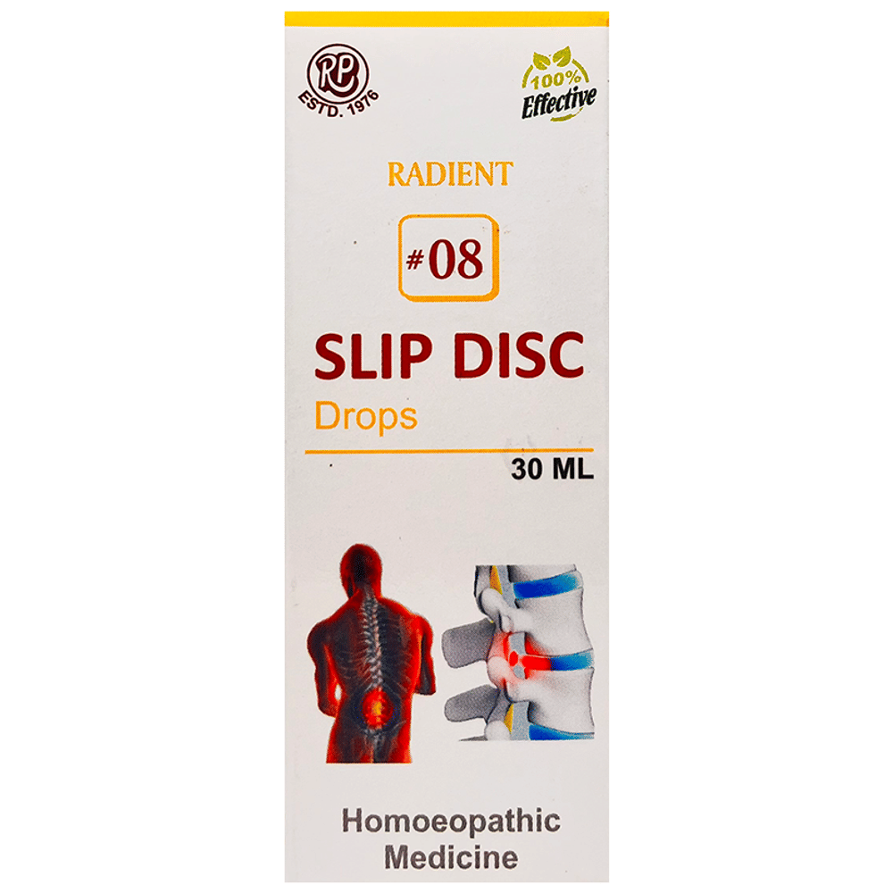 Radient #08 Slip Disc Drops bottle of 30 ml Oral Drops