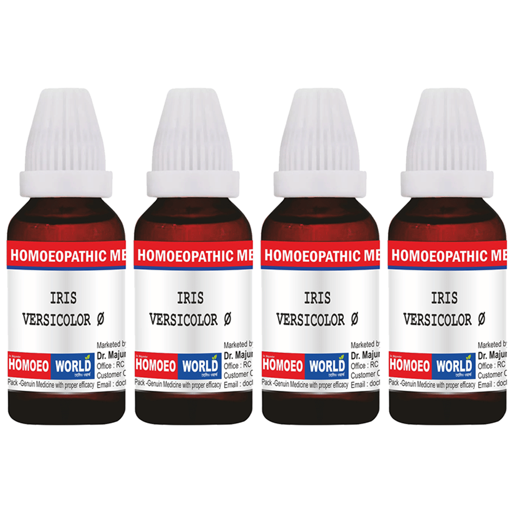 Dr. Majumder Homeo World Iris Versicolor Mother Tincture (30ml Each) Q combo pack of 4 bottles