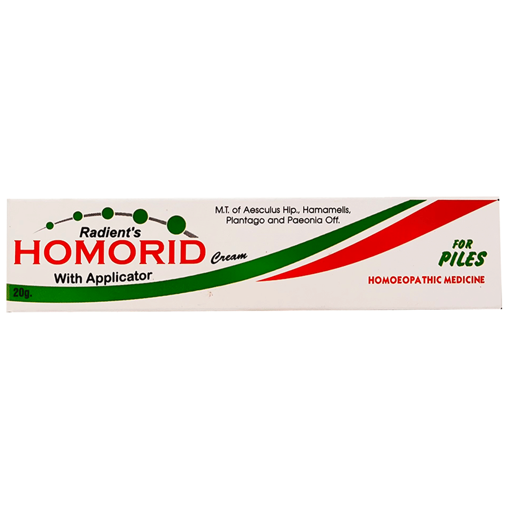 Radient Homorid Cream tube of 20 gm Cream