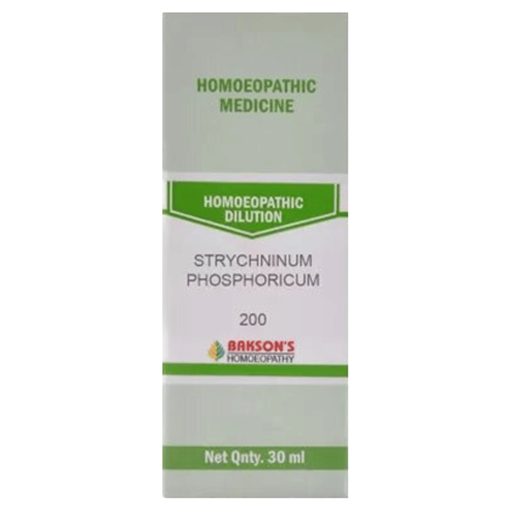 Bakson's Homeopathy Strychninum Phosphroicum Dilution 200 bottle of 30 ml Dilution