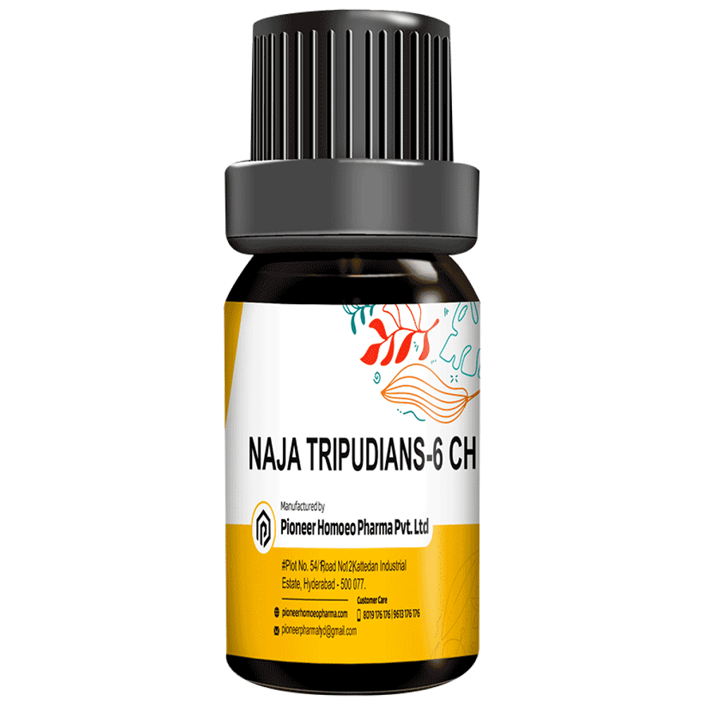 Pioneer Pharma Naja Tripudians Globules Pellets Multidose Pills 6 CH bottle of 150 tablets Pioneer Pharma Naja Tripudians Globules Pellets Multidose Pills 6 CH bottle of 150 tablets