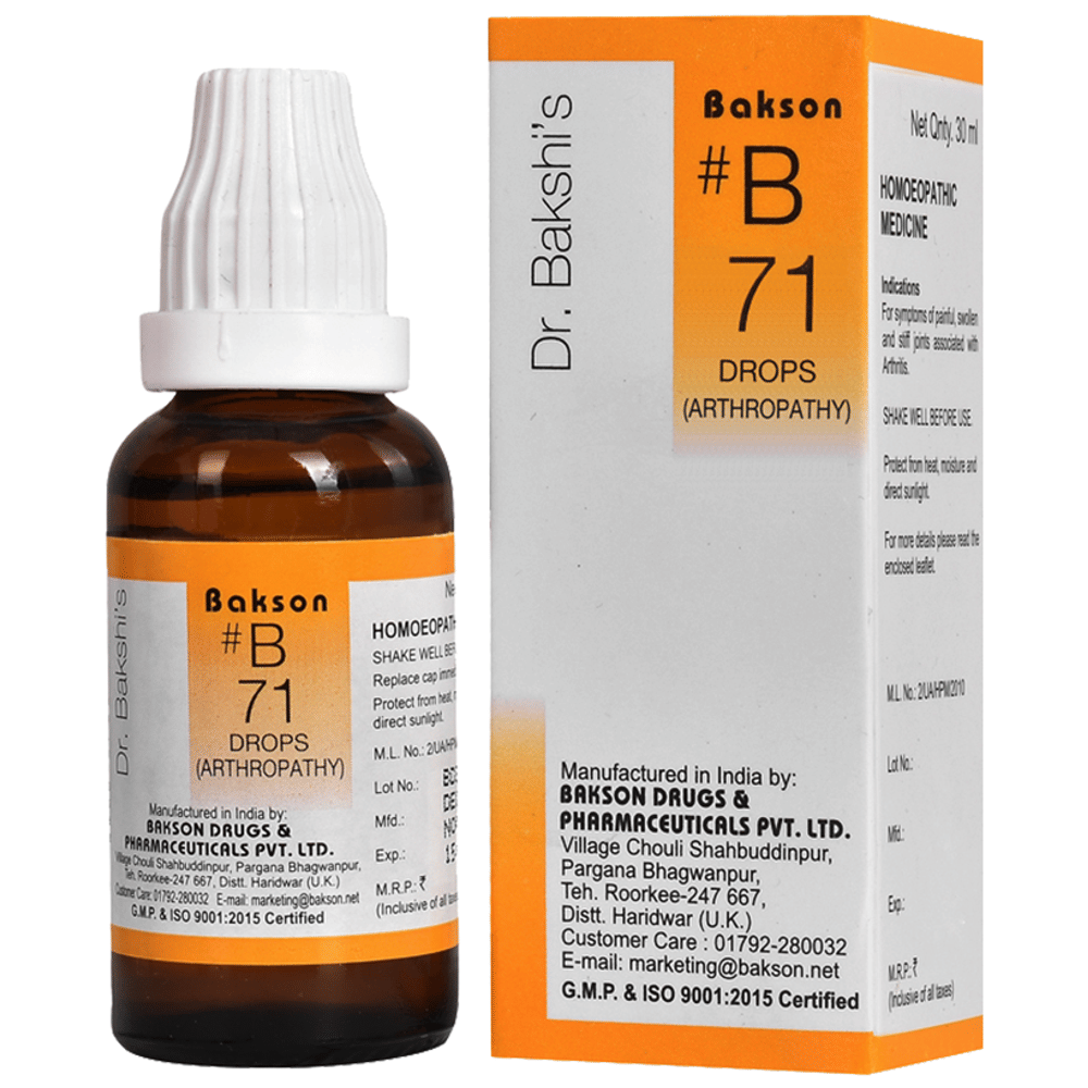 Bakson B71 Arthropathy Drop bottle of 30 ml Drop