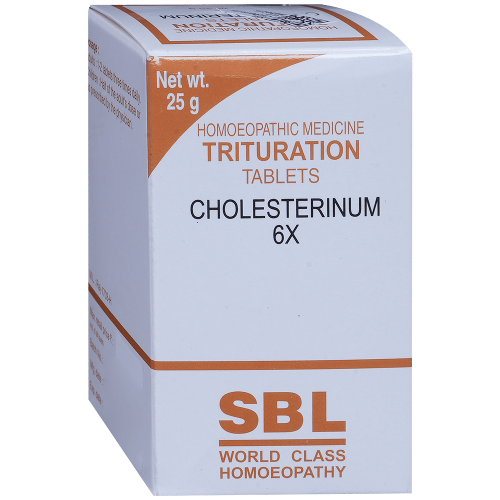 SBL Cholesterinum  Trituration Tablet | For Liver Care 6X bottle of 25 gm Trituration Tablet