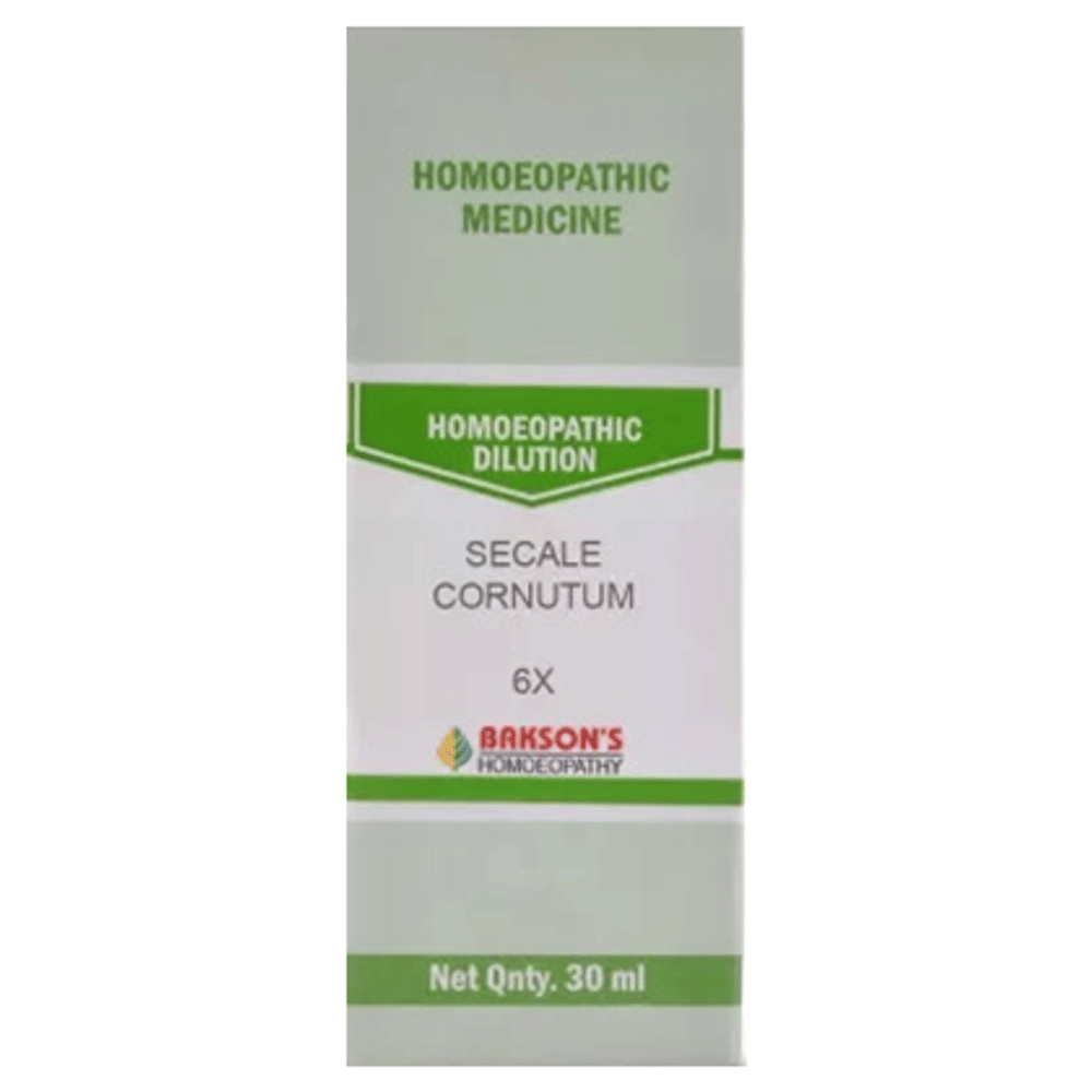 Bakson's Homeopathy Secale Cornutum Dilution 6X bottle of 30 ml Dilution