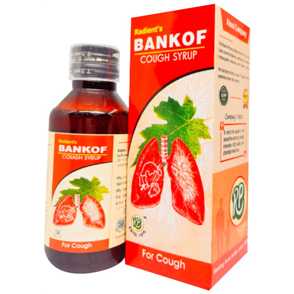 Radient Bank of Cough Syrup bottle of 60 ml Syrup