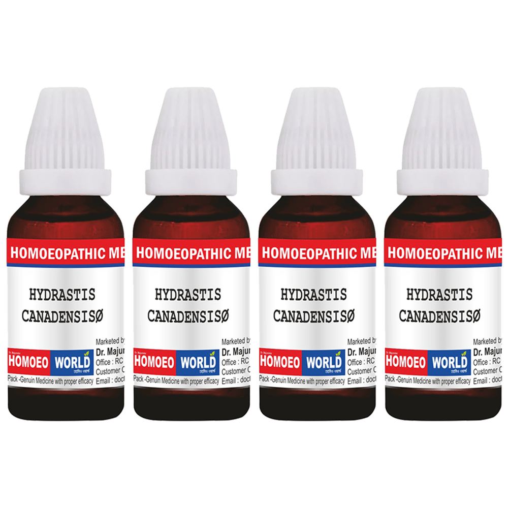 Dr. Majumder Homeo World Hydrastis Canadensis Mother Tincture (30ml Each) Q combo pack of 4 bottles