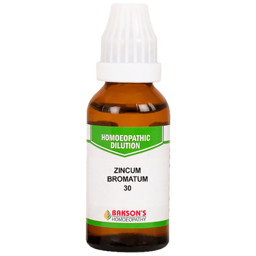Bakson's Homeopathy Zincum Bromatum Dilution 30 bottle of 30 ml Dilution Bakson's Homeopathy Zincum Bromatum Dilution 30 bottle of 30 ml Dilution